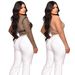 Women's Clothingn fashion women's solid color mesh hot diamond bubble bead long-sleeved top one-piece set_voghion.com