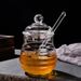 Glass Honey Jar With Wooden Dipper - Airtight Lid Elegant Storage For Honey Jam & Spreads (Dishwasher Safe 12OZ Capacity)_voghion.com