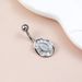 Body Piercing Belly Button Ring Abalone Shape Inlaid Zircon Belly Button Nail Personality Fashion Belly Button Buckle_voghion.com