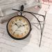 Creative clock wrought iron wall clock retro decoration living room clock double-sided wall clock_voghion.com