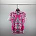 Fashionable VE short sleeved shirt set with pink 3D printed pattern design, unisex top and shorts_voghion.com