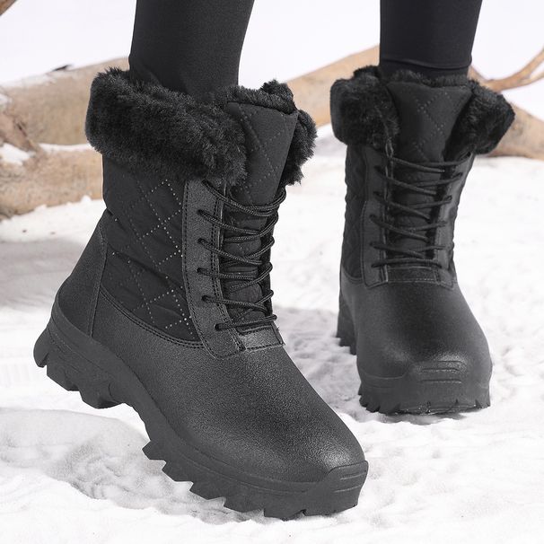 Schneestiefel für Damen, Skischuhe, Baumwollschuhe mit Plüschisolierung, Outdoor-Wanderschuhe für Wärme_voghion.com