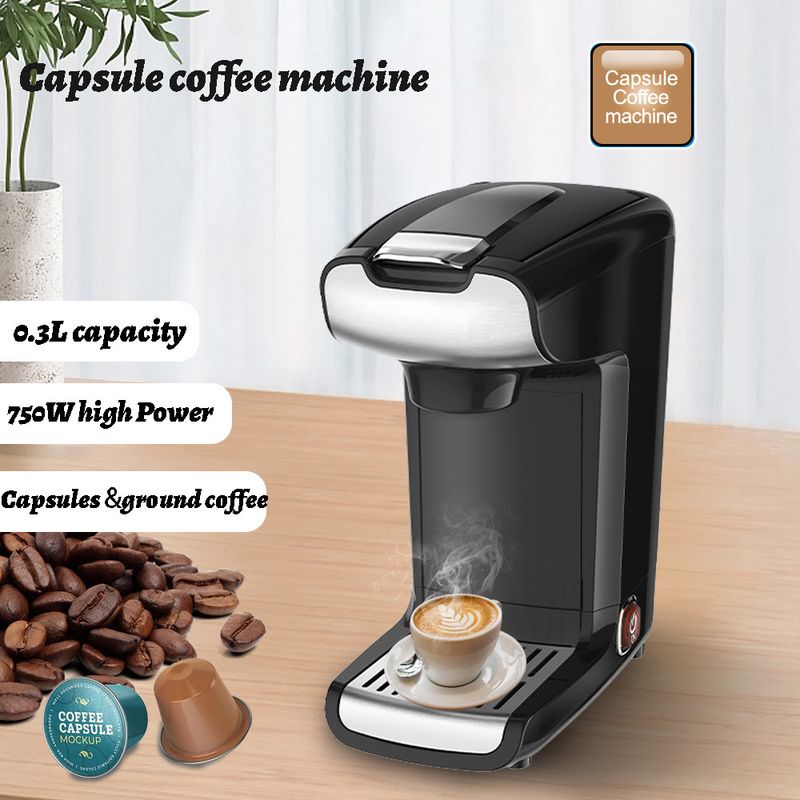 Capsule-koffiezetapparaat voor één kopje, 300 ml espresso-druppelapparaat voor thuisgebruik, compact elektrisch koffiezetapparaat_voghion.com