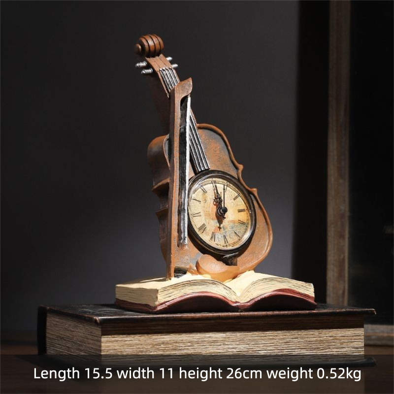 Adorno creativo de violín para escritorio, para el hogar, la sala de estar, TV, vinoteca, sala de estudio, soporte para bolígrafos, decoración de exhibición_voghion.com