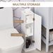 HOMCOM Toilet Paper Storage Cabinet 26' Narrow Bathroom Organizer Floor Standing White_voghion.com