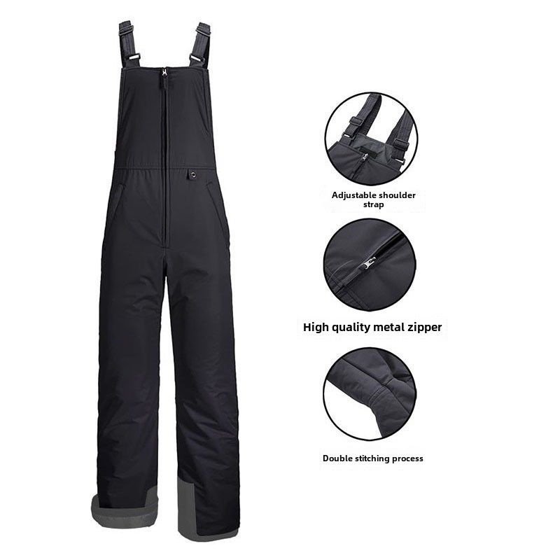  factory direct men's and women's ski pants outdoor charge waterproof windproof warm suspenders plus large size_voghion.com
