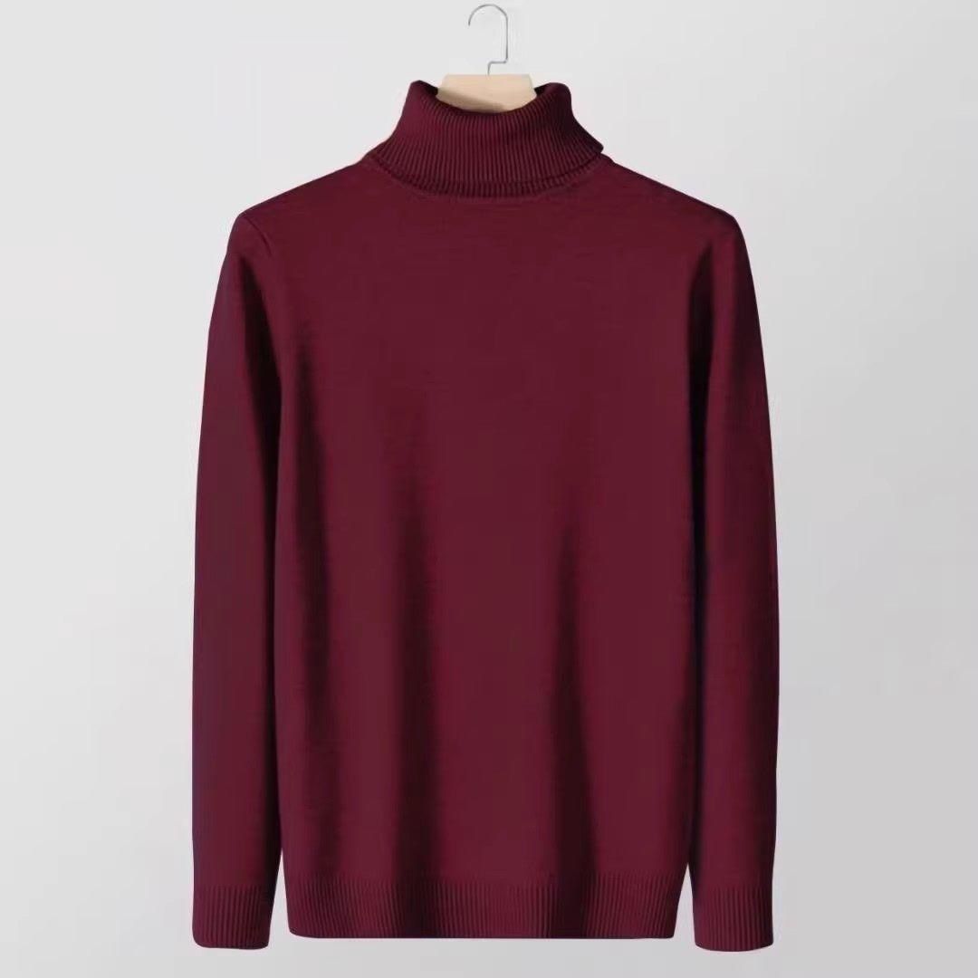 Maglione a collo alto da uomo, nuovo maglione base slim fit autunnale e invernale, stile coreano alla moda e versatile_voghion.com