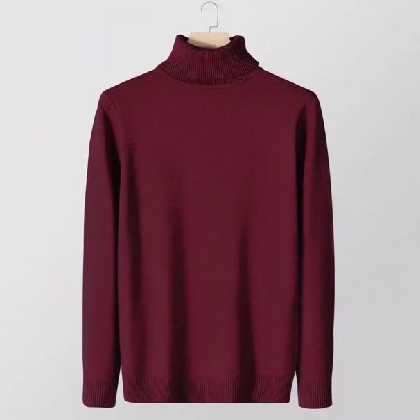 Maglione a collo alto da uomo, nuovo maglione base slim fit autunnale e invernale, stile coreano alla moda e versatile_voghion.com