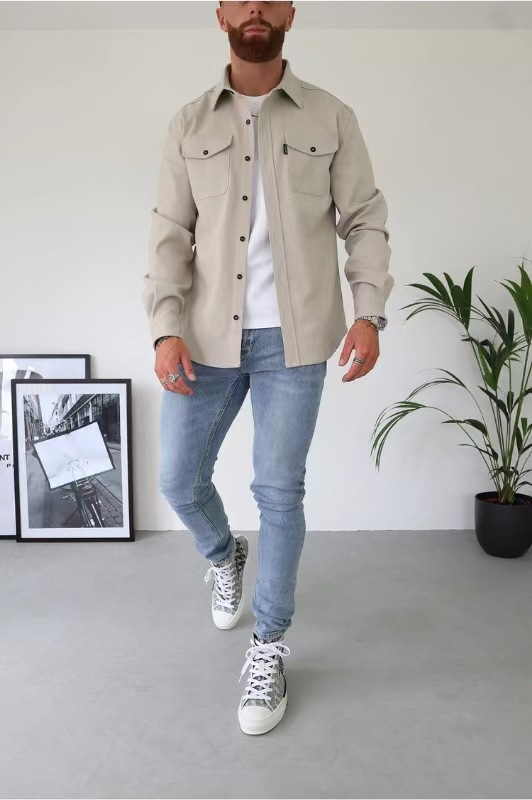 Trëtt an den Hierscht a Wanter an, nei Kleeder fir Jugendlecher, Casual Männerhemden, Scrub_voghion.com