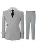 Ensemble deux pièces Pulse Pulse pour le commerce transfrontalier européen et américain, costume formel pour homme de qualité professionnelle avec boutons métalliques diagonaux, en promotion._voghion.com