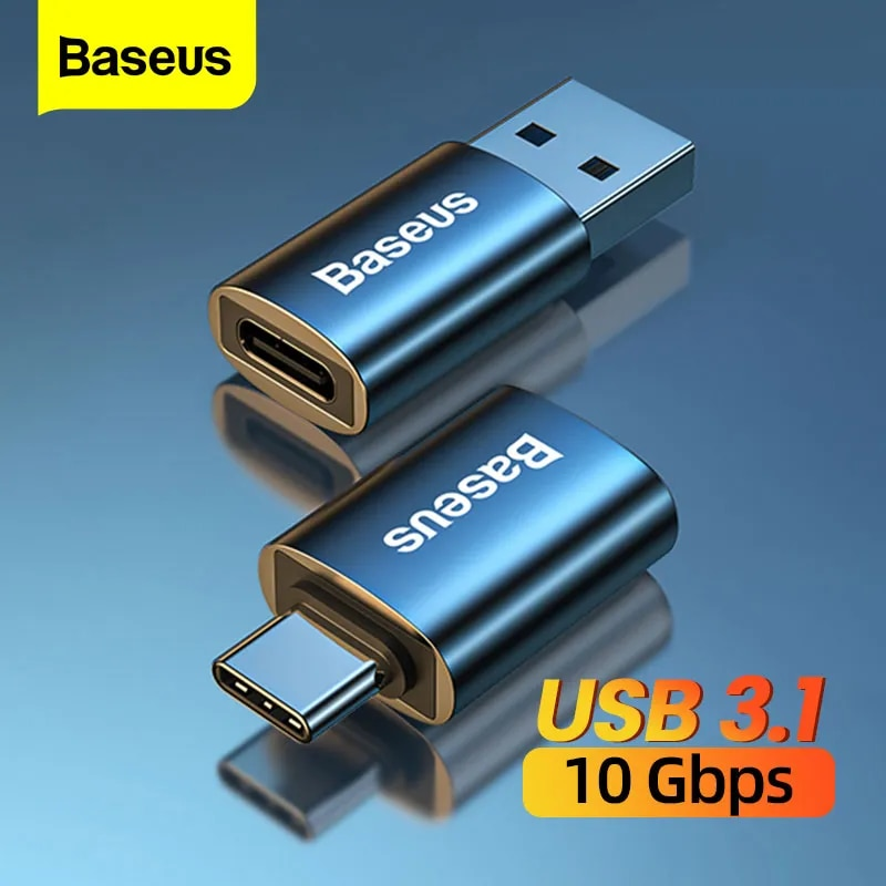 Baseus 3.1 Adapter Type C to USB Female Converter For book Pro Air Samsung S22 Xiaomi USB-C USBC OTG Connector_voghion.com