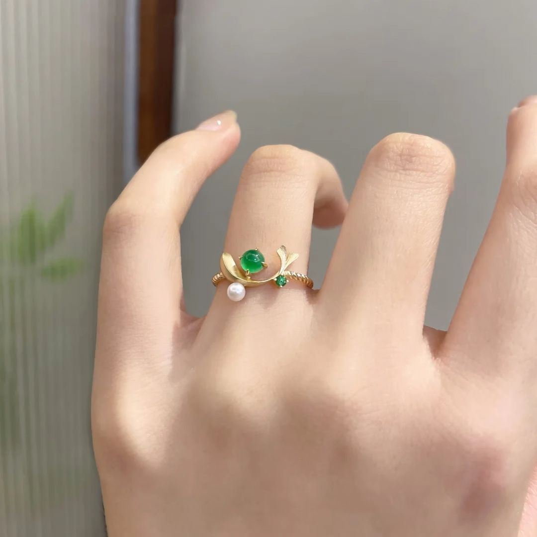 Anel de peixe anual elegante e versátil em formato de ovo dourado pequeno Koi delicado e requintado com significado auspicioso_voghion.com