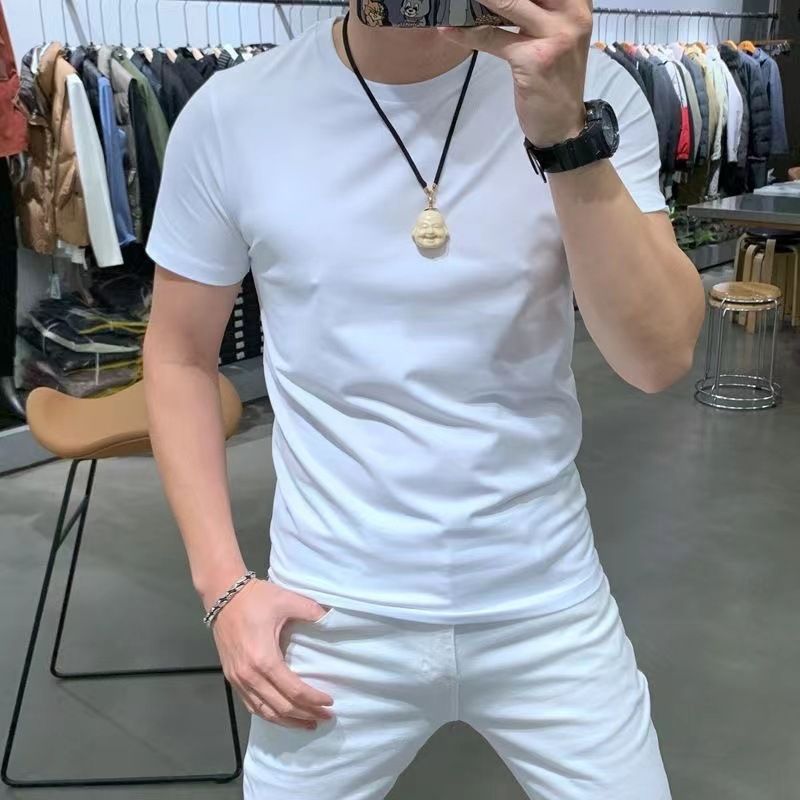 Damenbekleidung bedrucktes kurzärmliges T-Shirt mit Bären-Print, trendiges, schmales kurzärmliges T-Shirt-Oberteil_voghion.com