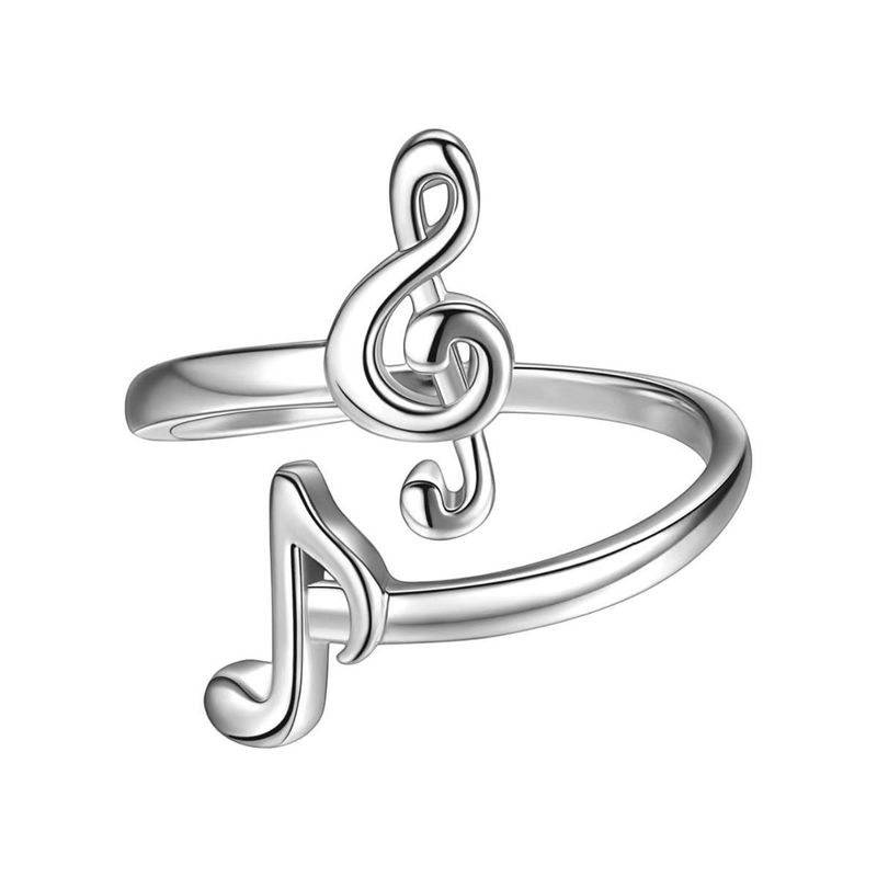 Hot Selling S Sterling Silver For Women Versatile Personality Music Note Design Niche Style Ring_voghion.com