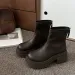 Women's Boots:Fashion Simple Design Martin Boots 2024 New Style Versatile Thick Sole Increase Height,Black/Brown,Free_voghion.com