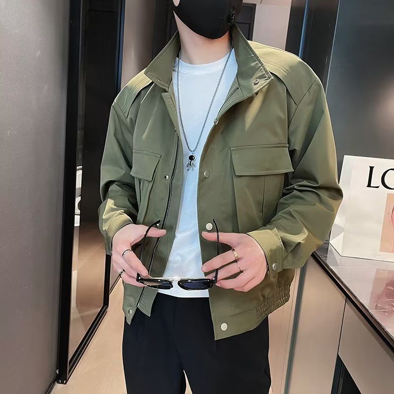 New jacket jacket, trendy brand men's spring and autumn hot items, cool and high-end men's fashion workwear top_voghion.com