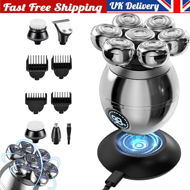 7D Männer Elektrorasierer 7 Kopf Rasierer Glatze Bart Haar Schädel Trimmer Bart Entferner_voghion.com