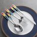 Colorful Enamel Style Western Cutlery Home Use, Stainless Steel Knife, Fork, Spoon Set For Adults And Children_voghion.com
