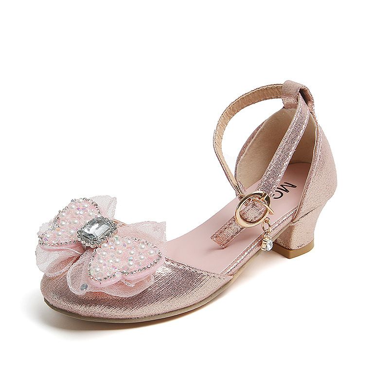 Chaussures de princesse pour mère et fille, jolis talons hauts avec nœud, pour petite fille, nouveau style d'été_voghion.com