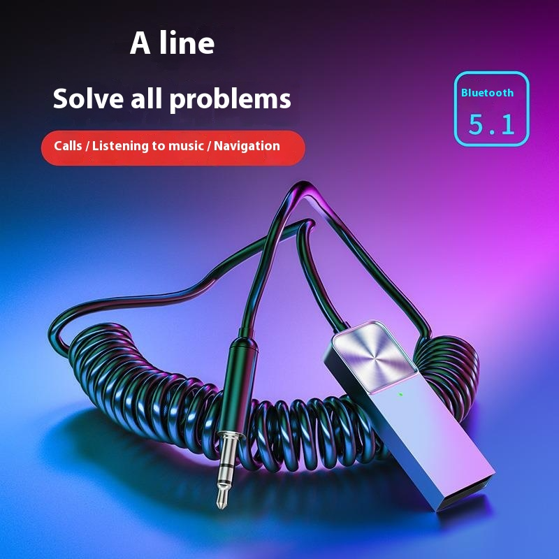 Adaptador Bluetooth de 3,5 mm para coche, adaptador de audio 5.1, manos libres, navegación, receptor Bluetooth auxiliar para coche._voghion.com