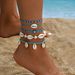 Shell Anklet Wholesale Summer Ocean Style Accessories Women's Versatile Personality Handmade Blue Rice Pearl Starfish Leg Ring_voghion.com