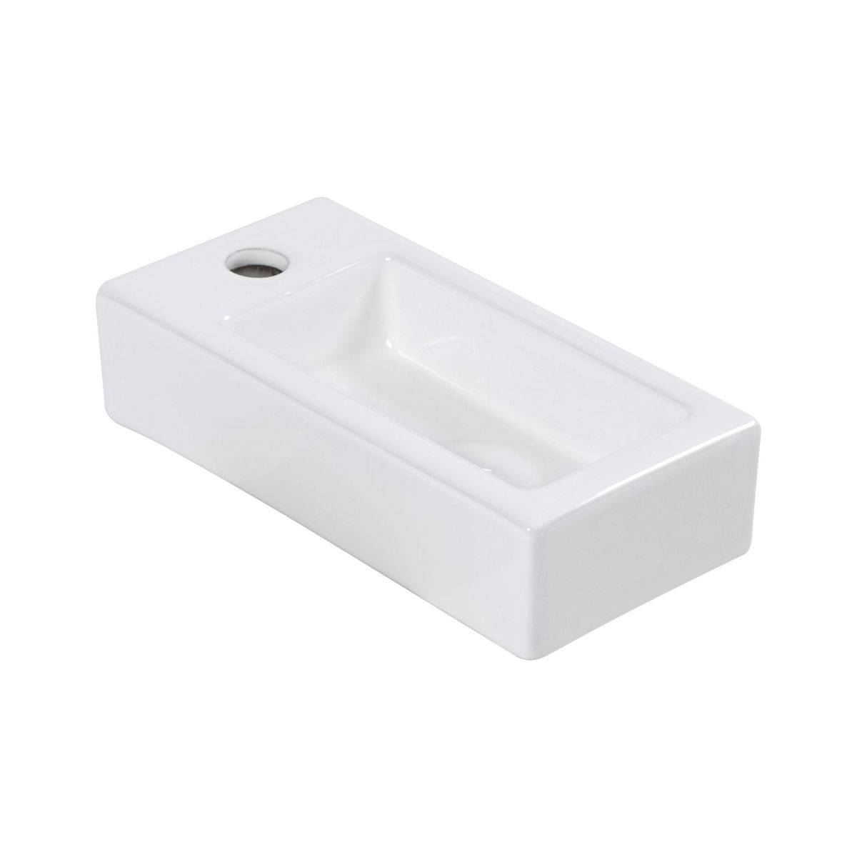 White Ceramic Rectangle Wall Mount Bathroom Sink With Single Faucet Hole_voghion.com