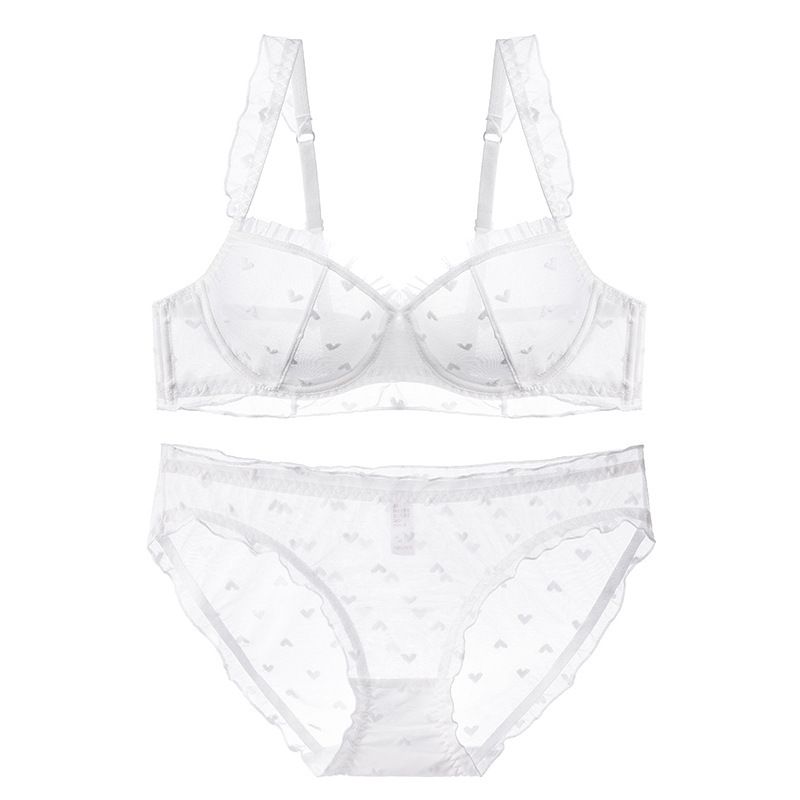 Women's Intimates Lace Underwear Ultra Thin Bra Sexy Pure Gathered Up Breathable Bra Set_voghion.com
