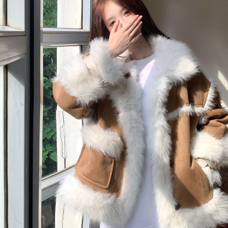 Women's Clothing New fox fur fur thickened parka fur collar fur coat women's winter fur coat_voghion.com