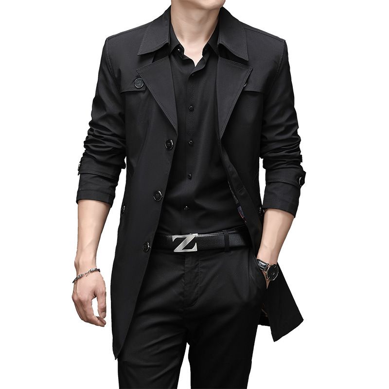 Herrenbekleidung: Trenchcoat, mittellange Jacke, Freizeitmantel in Übergröße, dicker, warmer Business-Top-Mode_voghion.com