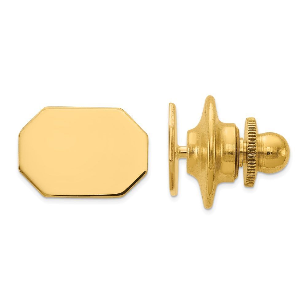 14K Men's Rectangular Octagon Tie Tac_voghion.com