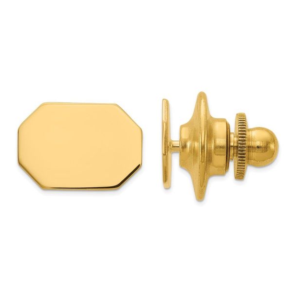 14K Men's Rectangular Octagon Tie Tac_voghion.com