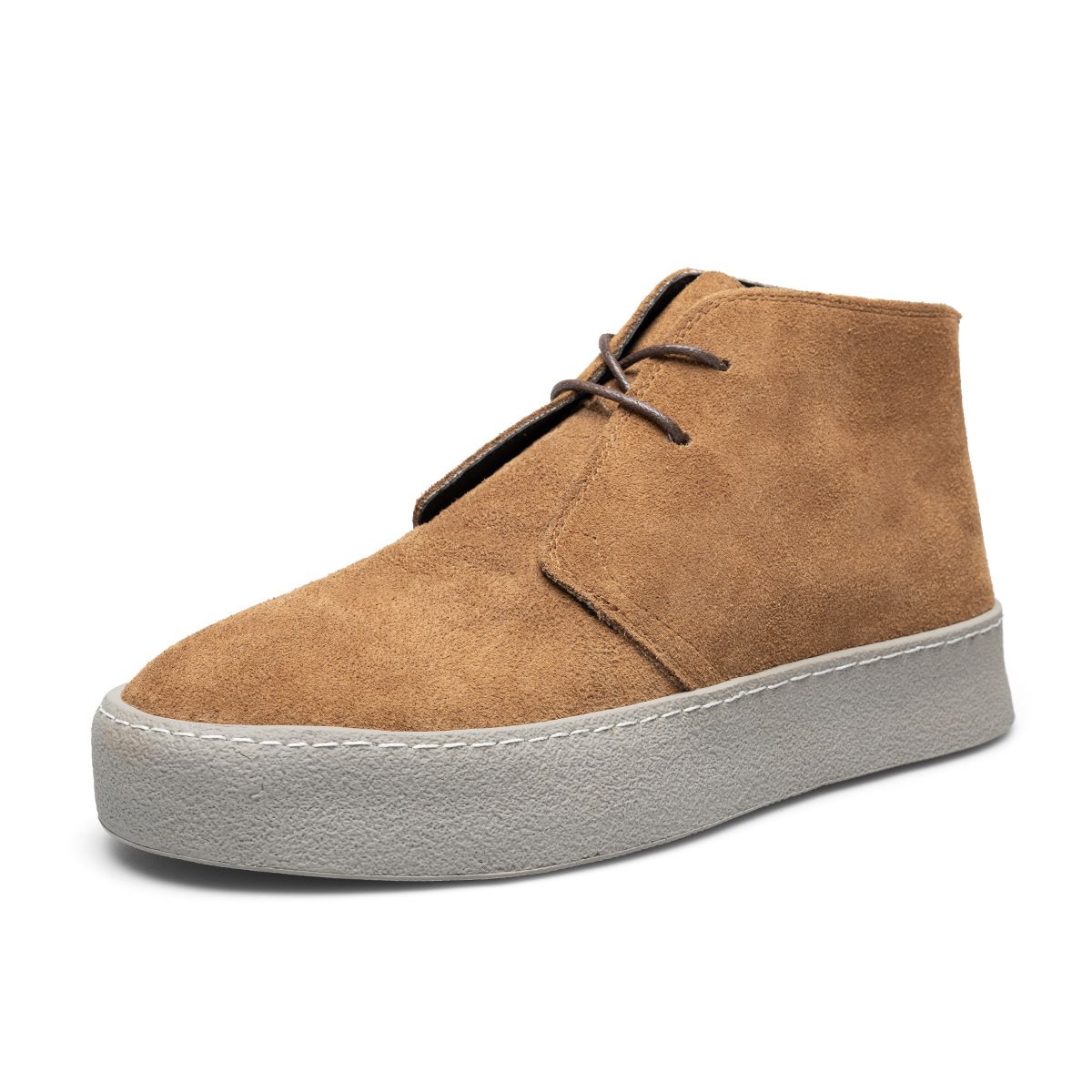 European Warm Series Men's Winter Short With Fleece Lining, Warm Yellow Martin Boots, Suede Desert Boots_voghion.com
