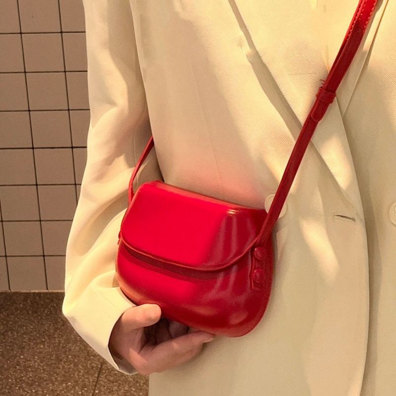 Nuova borsa a tracolla rossa INS coreana 2025 per donna, versatile e semplice, borsa a tracolla_voghion.com