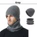 Herbst Winter Neue Herren Verdickt Und Schal Outdoor Fleece-Gefüttert Warme Ohrenschutz Strickmütze Zweiteiliges Set_voghion.com
