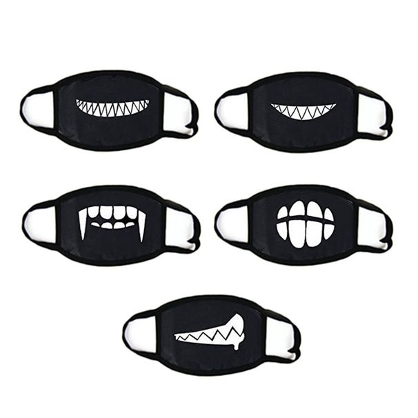 Cute Funny Cotton Black Dustproof Unisex Anime Quirky Fun Two-Dimensional Text Mask_voghion.com