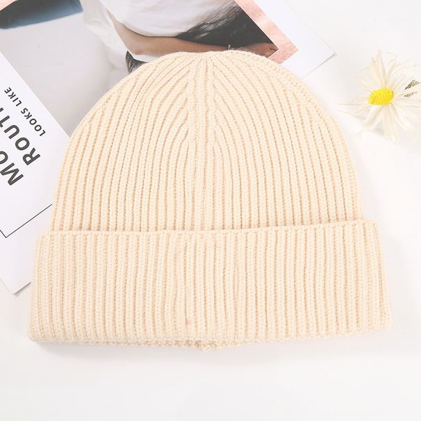 Cappello unisex in lana lavorato a maglia, caldo, con ricamo a forma di cuore di pesca, autunno inverno_voghion.com