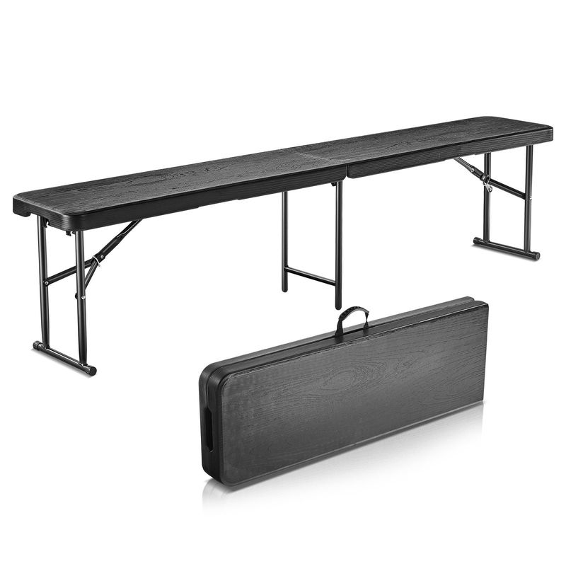 VEVOR 6FT Plastic Folding Bench Portable Outdoor Bench For Picnic Camping Garden_voghion.com