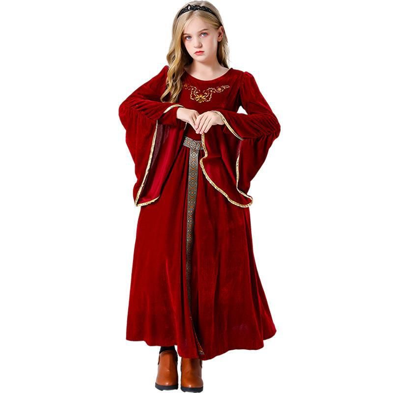 2023 New Halloween Medieval Court Children's Princess Cosplay Stage Performance Dress_voghion.com