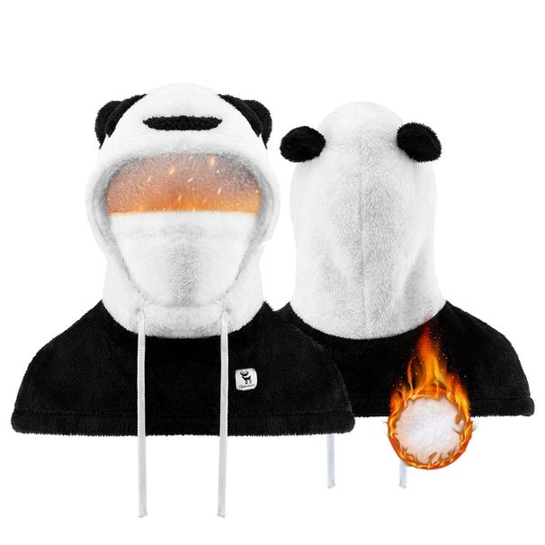 Qunature Winter Sturmhaube Make für Kinder&Eltern Panda Mützen Halstuch 1PCS_voghion.com