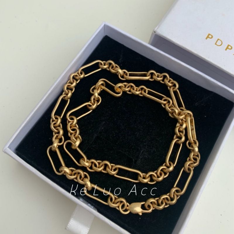 INS Blogger Style Unisex Neutral High-End Nischenpersönlichkeit Gold Halskette_voghion.com