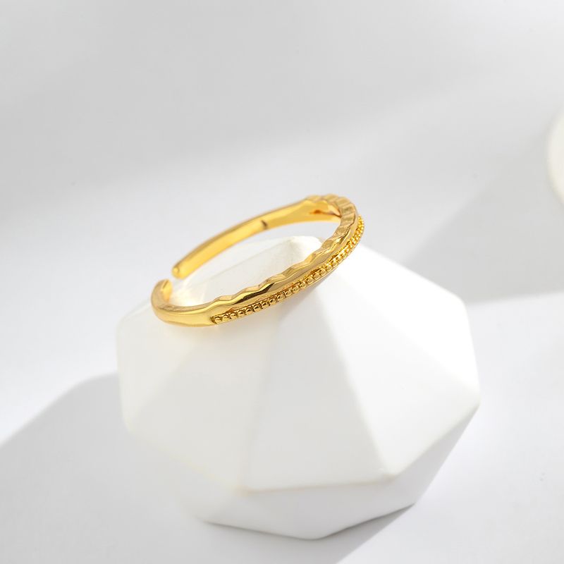 Gold-Plated Copper Light Luxury New Minimalist Style Gold Color Stackable Simple High-End Open Ring Ins_voghion.com