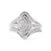 14K White Gold 3/4 Cttw Round and Baguette cut Diamond Cluster Ring (H-I Color, I1-I2 Clarity)_voghion.com