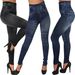 089 Nahtlose Baumwoll-Denim-Leggings mit Wickel-Design_voghion.com