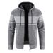 Veste pull à capuche doublée polaire pour homme – Pull zippé coupe slim avec motif color block_voghion.com