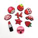 Red Series Cute Cartoon Shoes Flower Decoration Buckle Soft Glue DIY Fun Garden Shoe Accessories_voghion.com