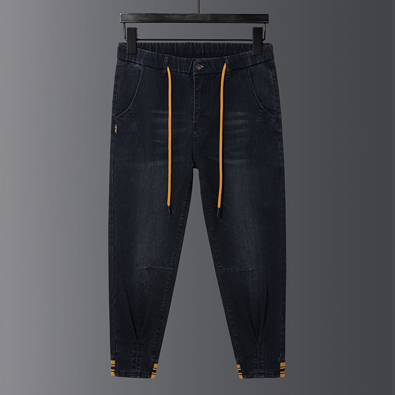 Jeans aderenti elasticizzati alla moda taglie forti da uomo, pantaloni larghi e versatili per uomini grassi_voghion.com