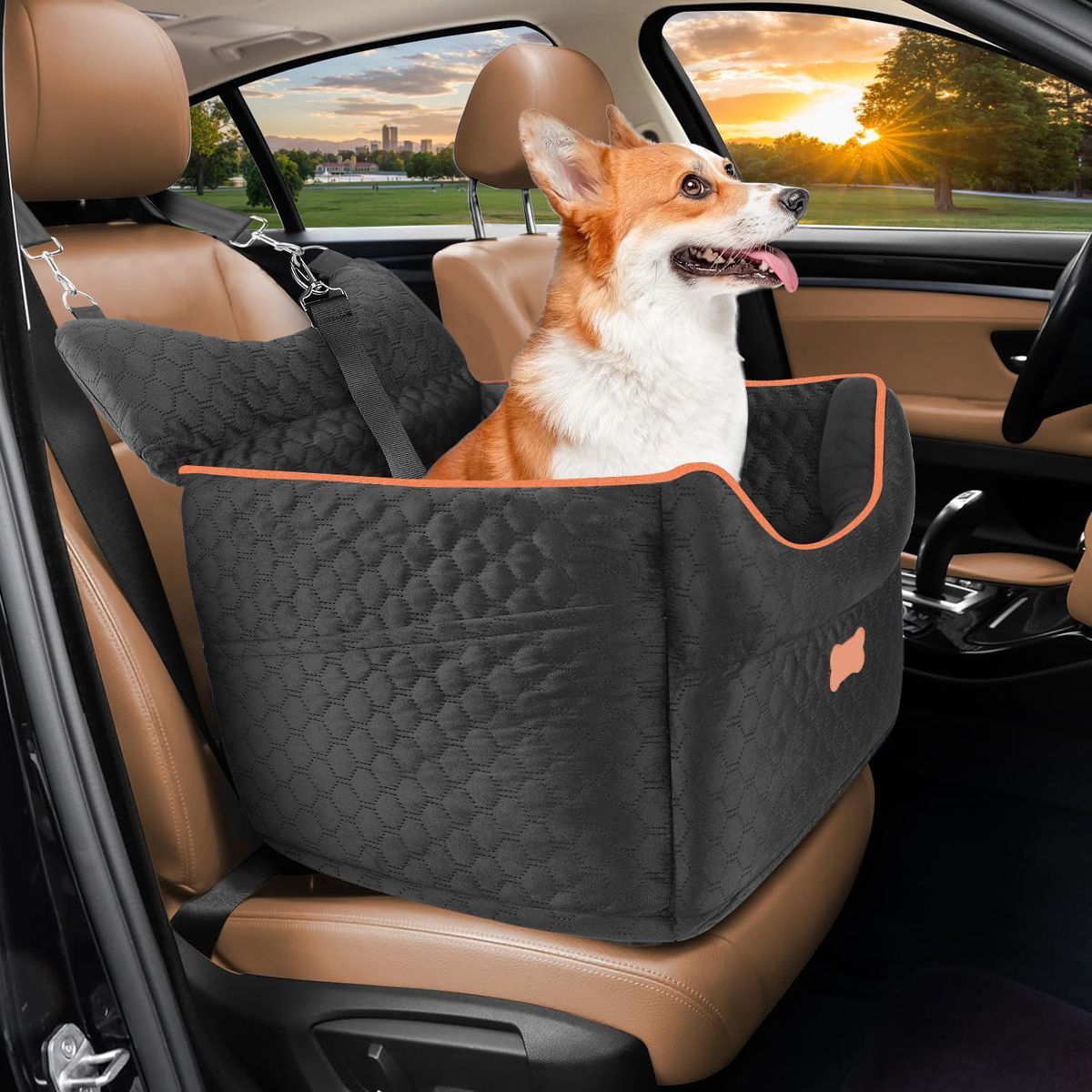Pet Car Kennel Dog Safety Seat Machine Washable Car Pet Kennel Small Dog Portable Den_voghion.com