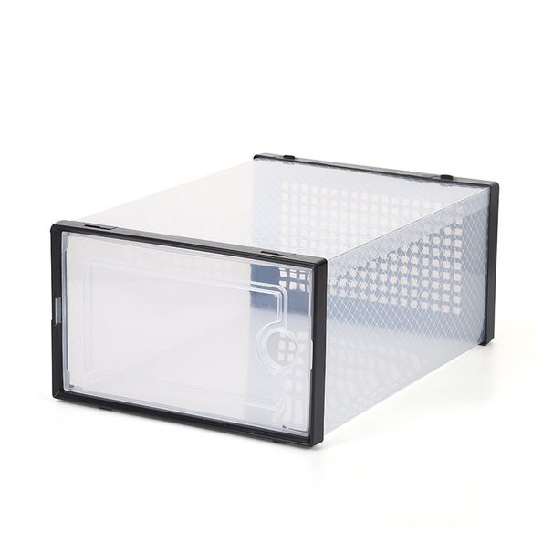 Organizzatore per scarpe in plastica impilabile con coperchio ribaltabile trasparente, organizer per scarpe pieghevole salvaspazio per scarpe da ginnastica e stivali_voghion.com