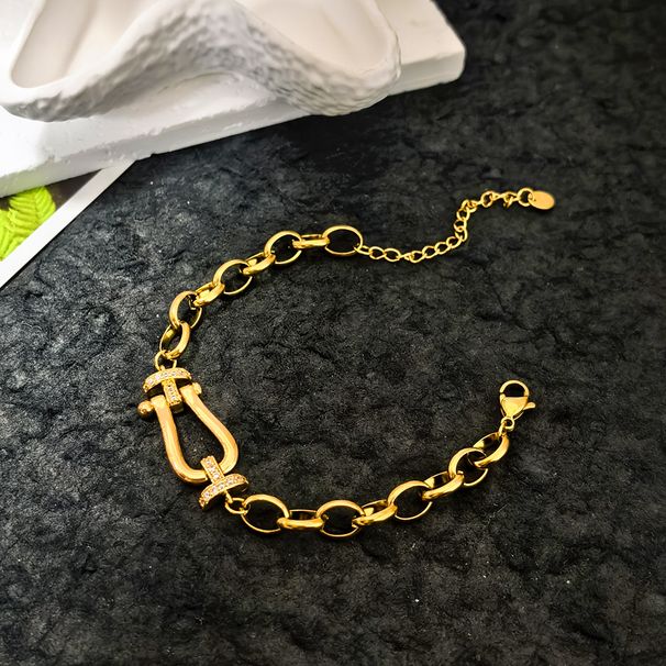 Armband aus strukturiertem Titanstahl für Damen, minimalistischer koreanischer Stil, asymmetrisches trendiges Kettenarmband, Unisex_voghion.com