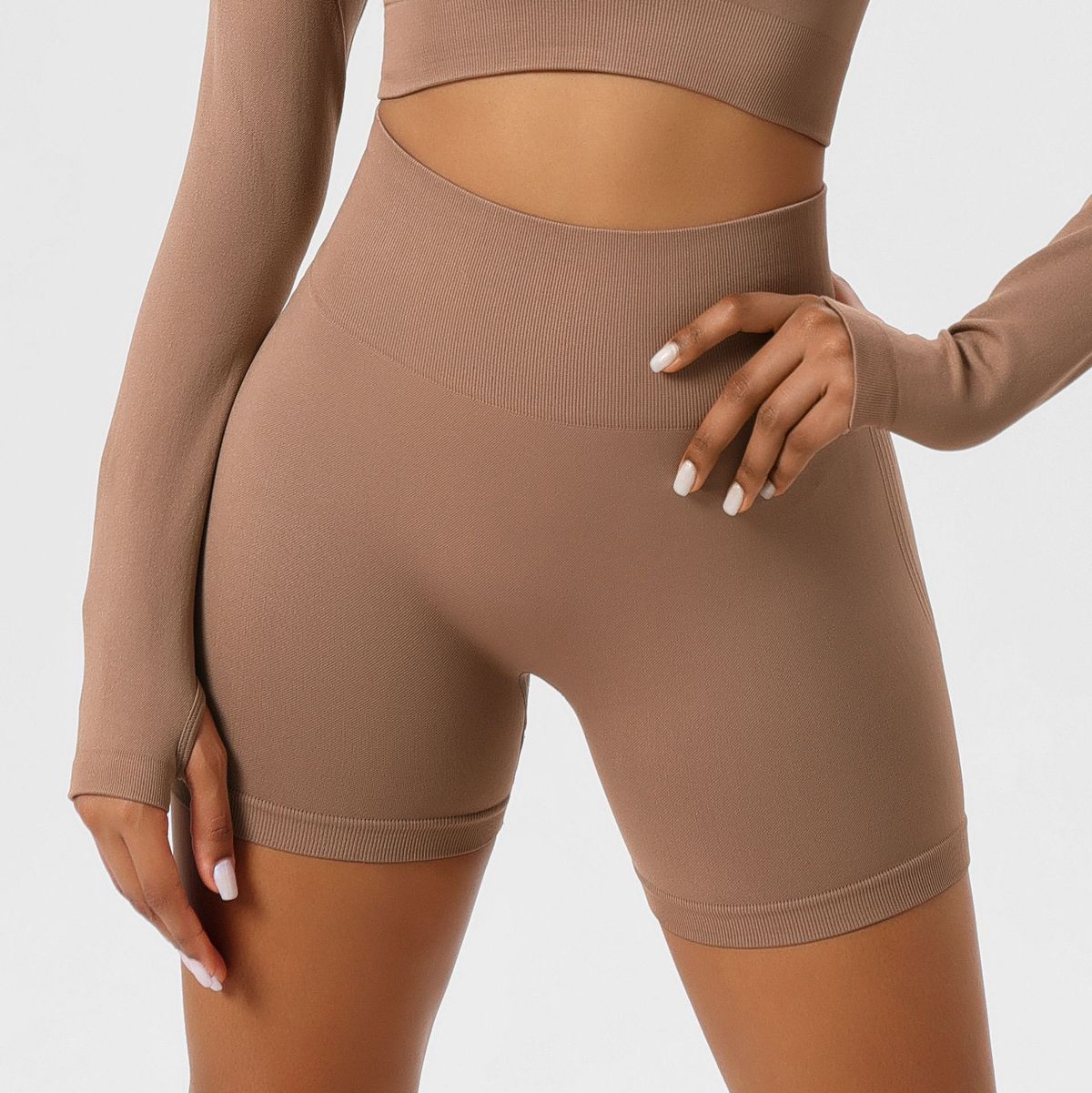 Φθινοπωρινό φόρεμα γιόγκα, παντελόνι γιόγκα χωρίς ραφές, αθλητικό γιλέκο, τοπ γιόγκα με μακριά μανίκια, τρίτεμαχο ρούχο γυμναστικής_voghion.com